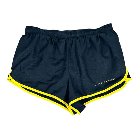 Nike DriFit Women's Black /Yellow Livestrong Athletic running shorts Size Medium - Picture 1 of 8